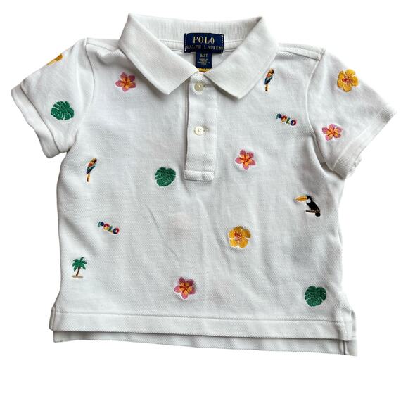 Polo Ralph Lauren Tropical Vacation Mode 100% Cotton Polo Kids Sz 3/3T - Picture 2 of 5